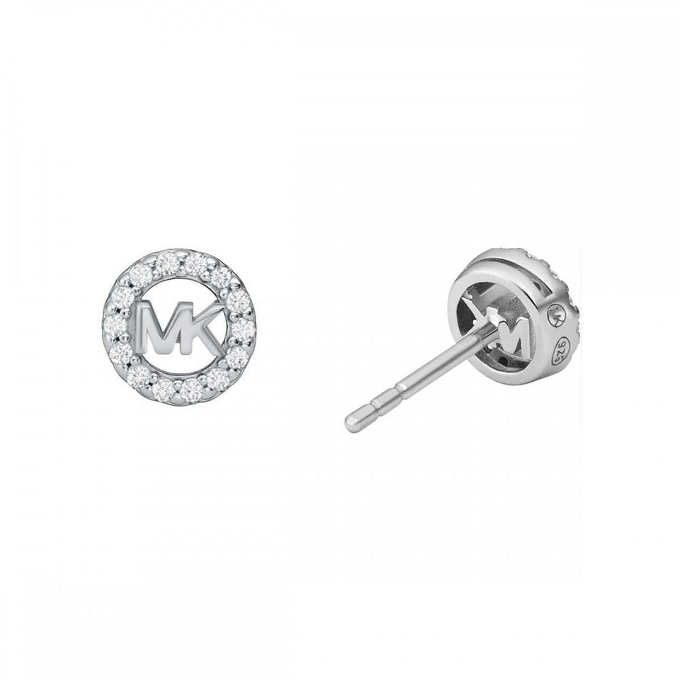 Michael Kors Ladies Premium Round Stone Set MK Stud Earrings