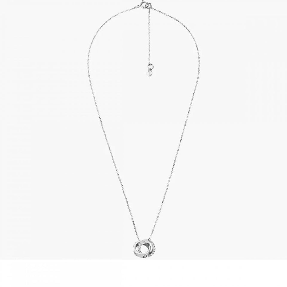 Michael Kors Ladies Premium Stone Set Interlocking Circles Necklace