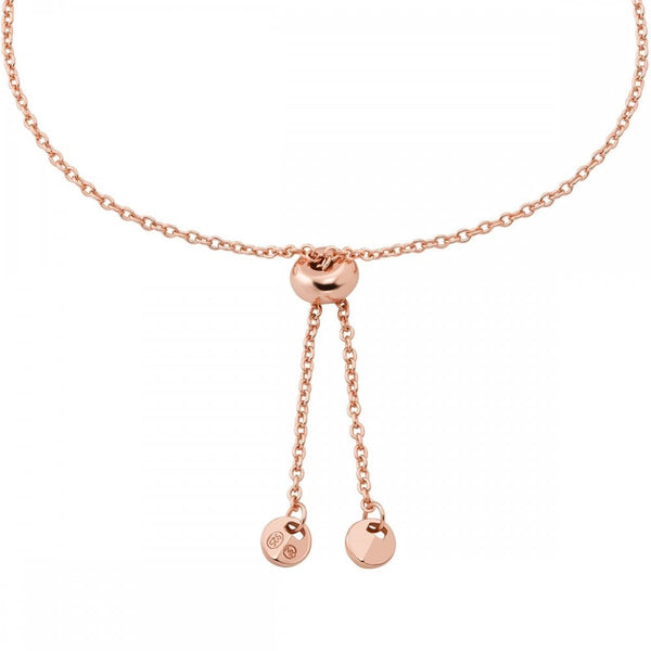 Michael Kors Ladies Premium Stone Set Rose Gold Drop Heart Slider Bracelet