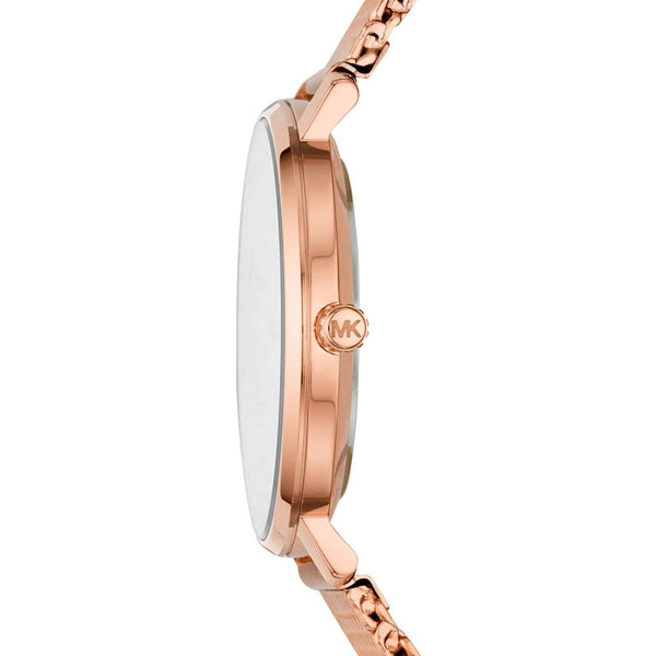 Michael Kors Ladies Pyper 38mm Rose Gold Plated Mesh Watch