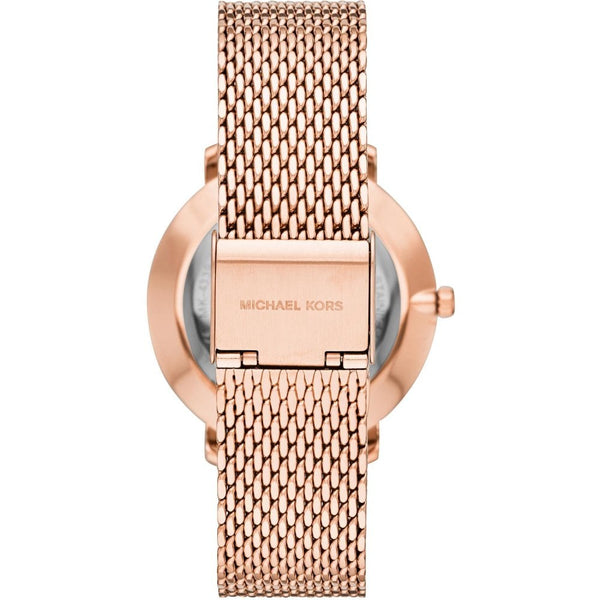 Michael Kors Ladies Pyper 38mm Rose Gold Plated Mesh Watch