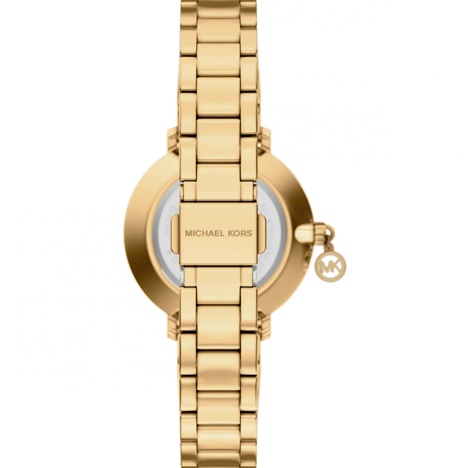 Michael Kors Ladies Pyper Stone Set 32mm Gold Toned Bracelet Watch