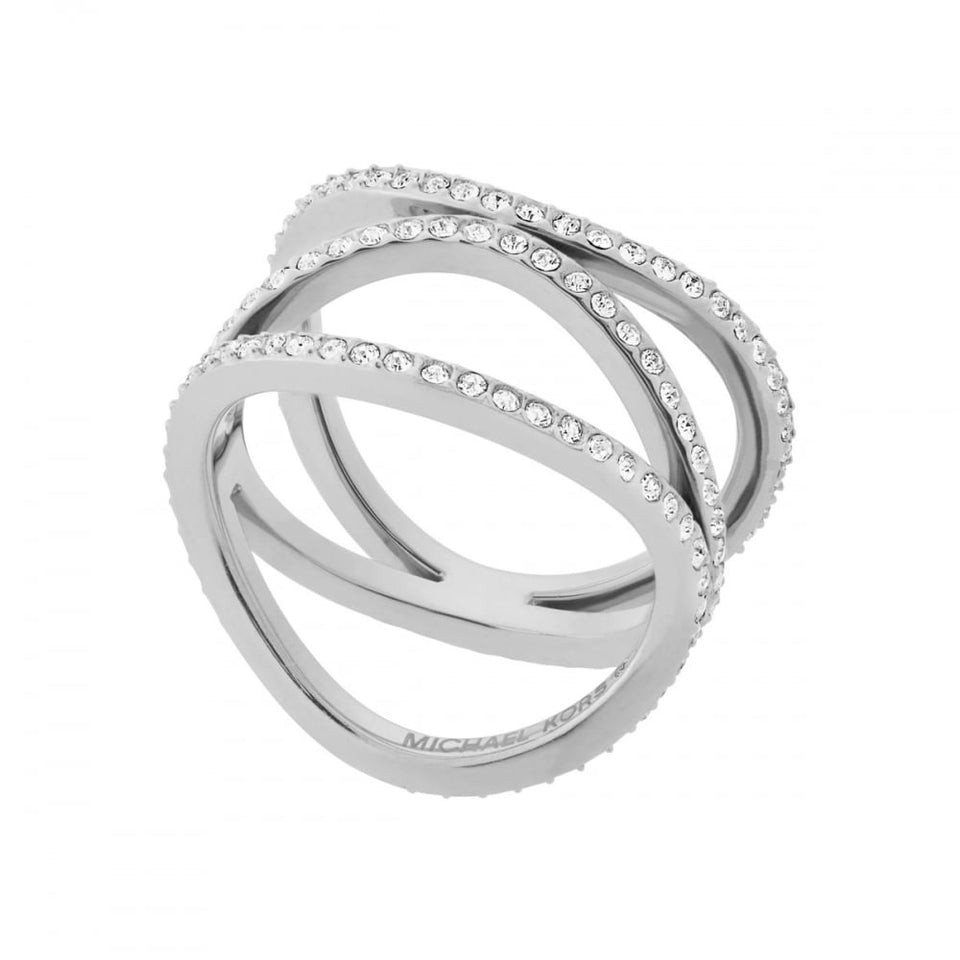 Michael Kors Ladies Steel Multi Strand Wave Ring