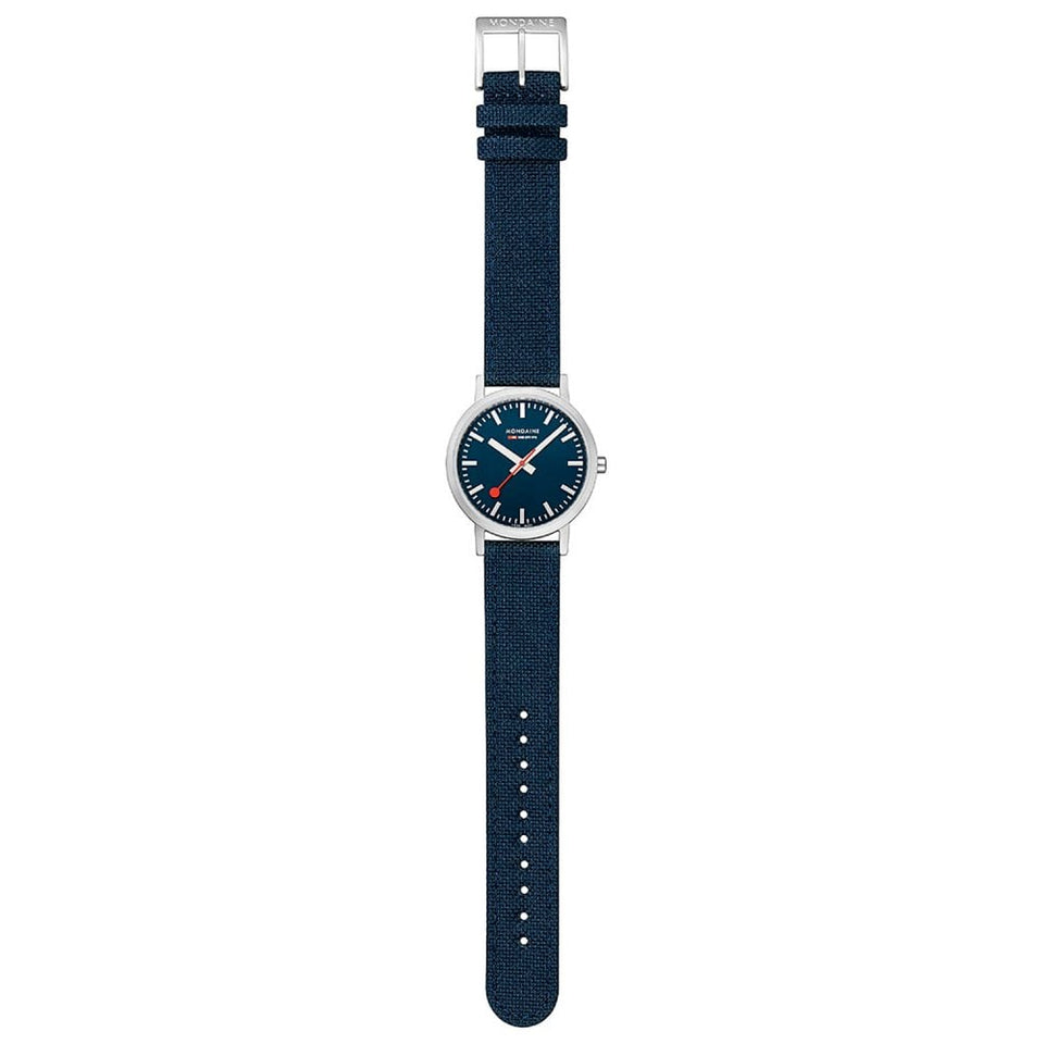 Mondaine Classic 36mm Deepest Blue Dial Watch