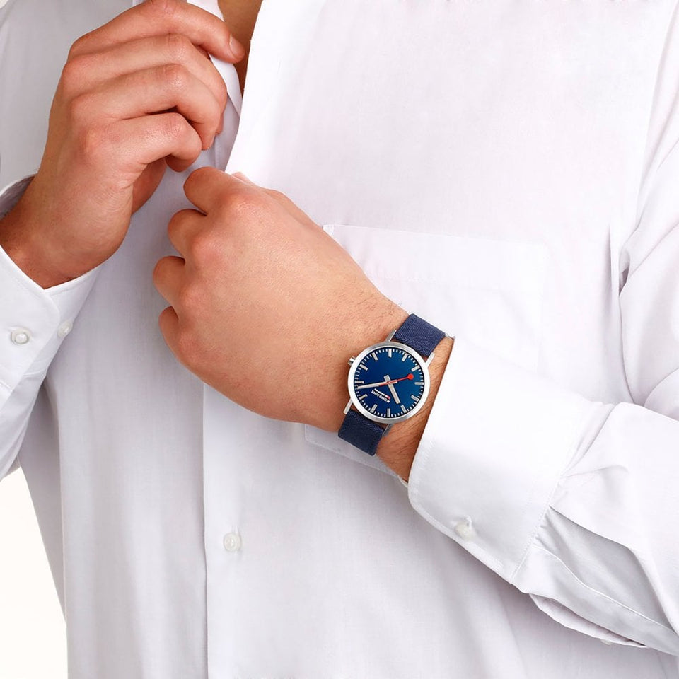 Mondaine Classic 40mm Deepest Blue Dial Watch