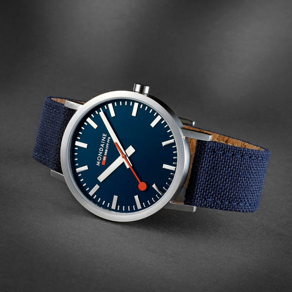Mondaine Classic 40mm Deepest Blue Dial Watch