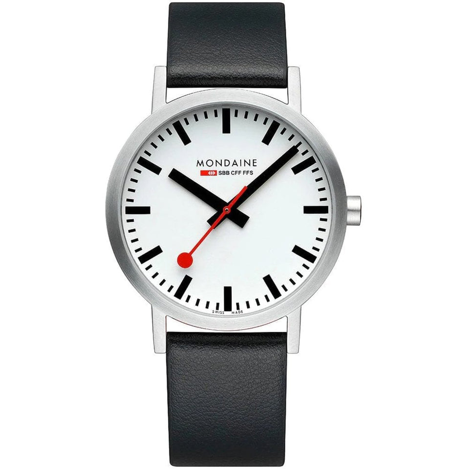 Mondaine Classic 40mm Vegan Watch | Black Strap