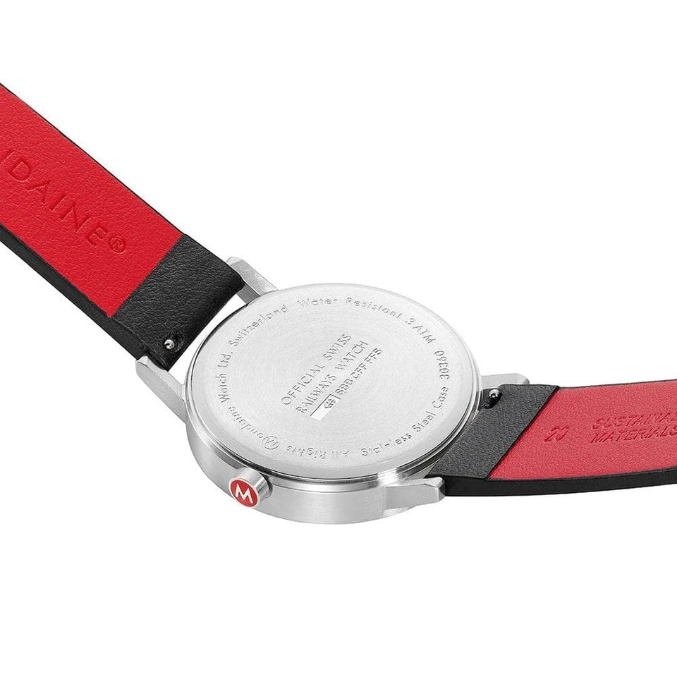 Mondaine Classic 40mm Vegan Watch | Black Strap