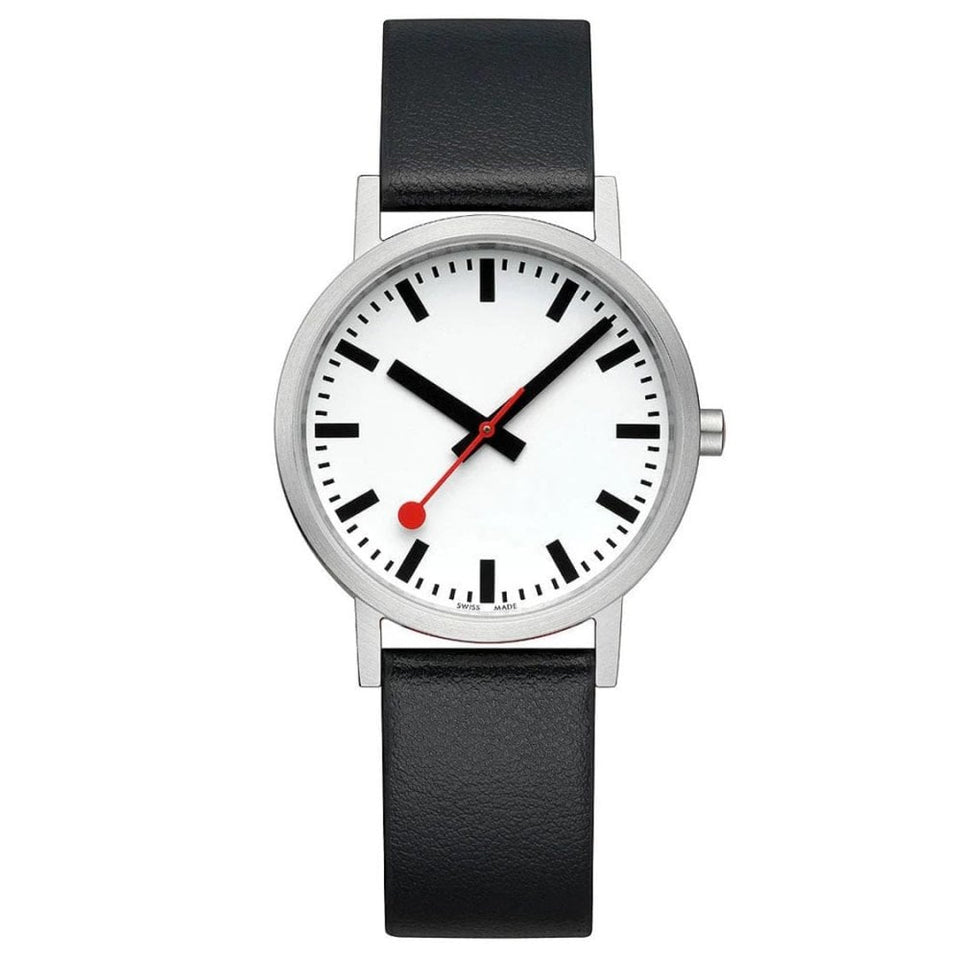 Mondaine Classic Pure 40mm Vegan Grape Leather Watch