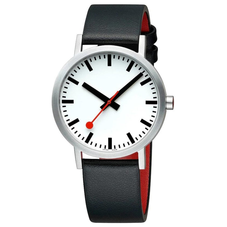 Mondaine Classic Pure 40mm Vegan Grape Leather Watch
