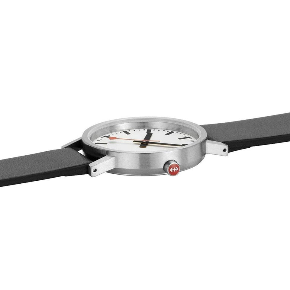 Mondaine Classic Pure 40mm Vegan Grape Leather Watch