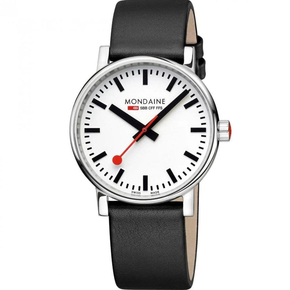 Mondaine EVO2 40mm Black Vegan Grape Leather Watch