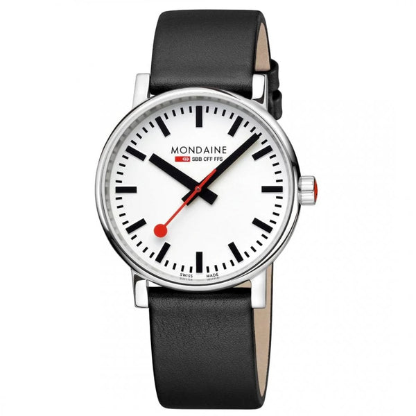 Mondaine EVO2 40mm Black Vegan Grape Leather Watch