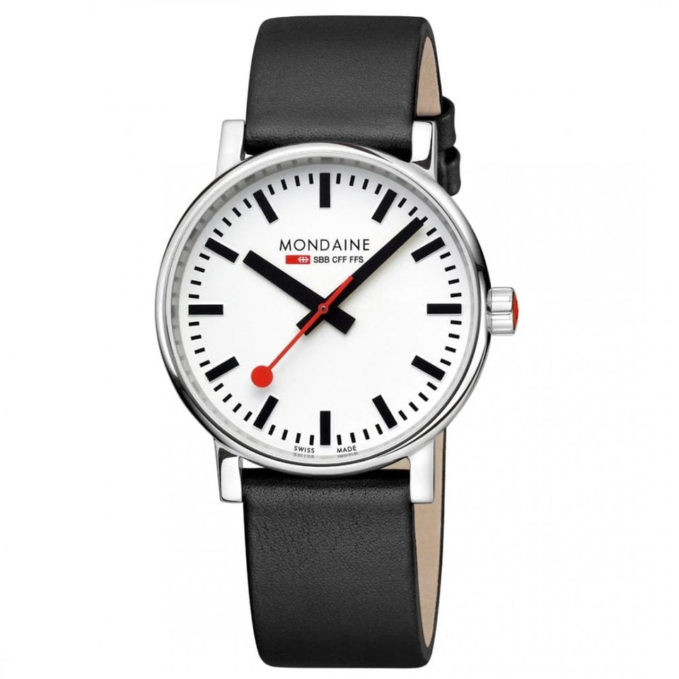 Mondaine EVO2 40mm Black Vegan Grape Leather Watch