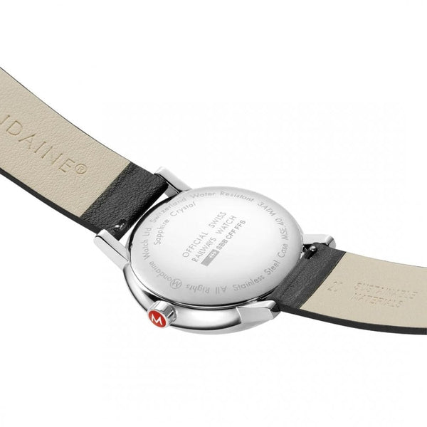 Mondaine EVO2 40mm Black Vegan Grape Leather Watch