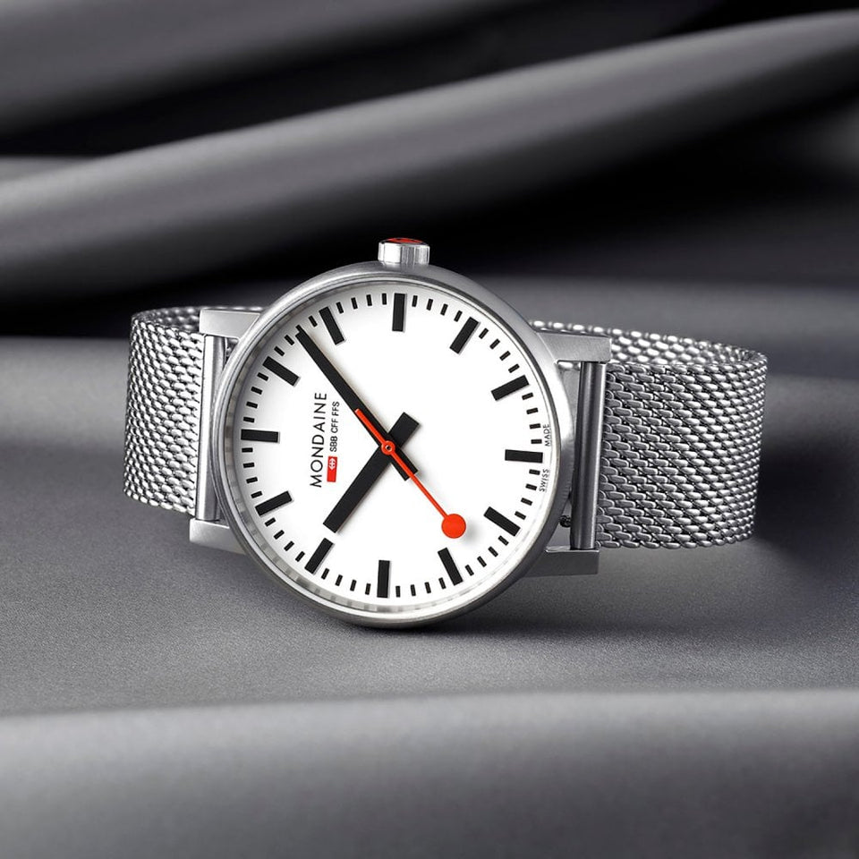 Mondaine EVO2 43mm Watch | Mesh Bracelet