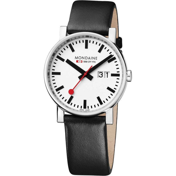 Mondaine EVO2 Black Vegan Grape Leather 40mm Watch
