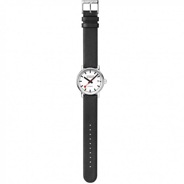 Mondaine EVO2 Black Vegan Leather 35mm Automatic Watch