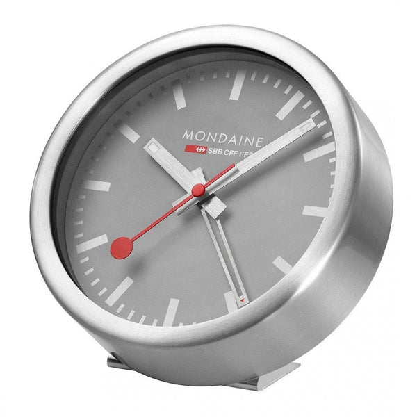 Mondaine Good Grey 12.5cm Mini Clock With Alarm