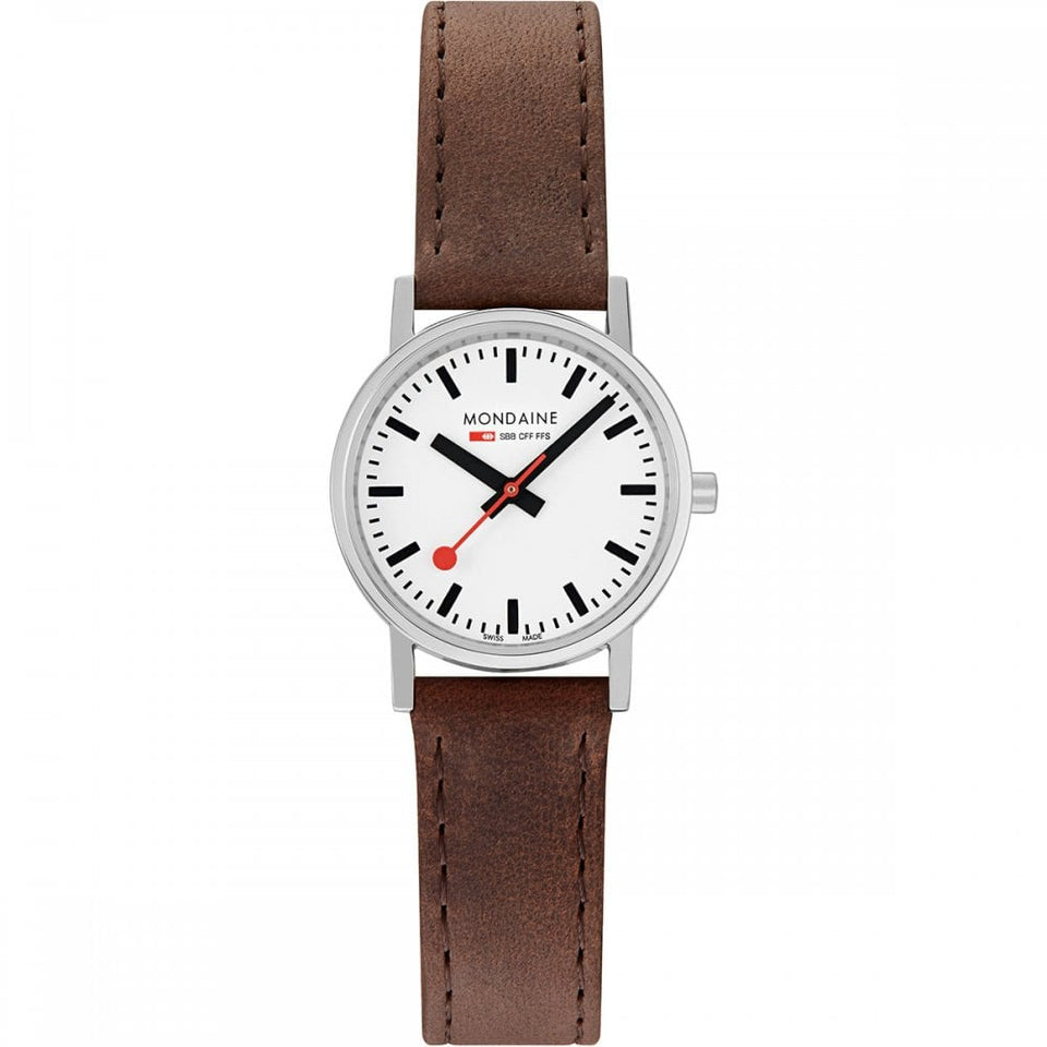 Mondaine Ladies Classic 30mm Brown Strap Watch