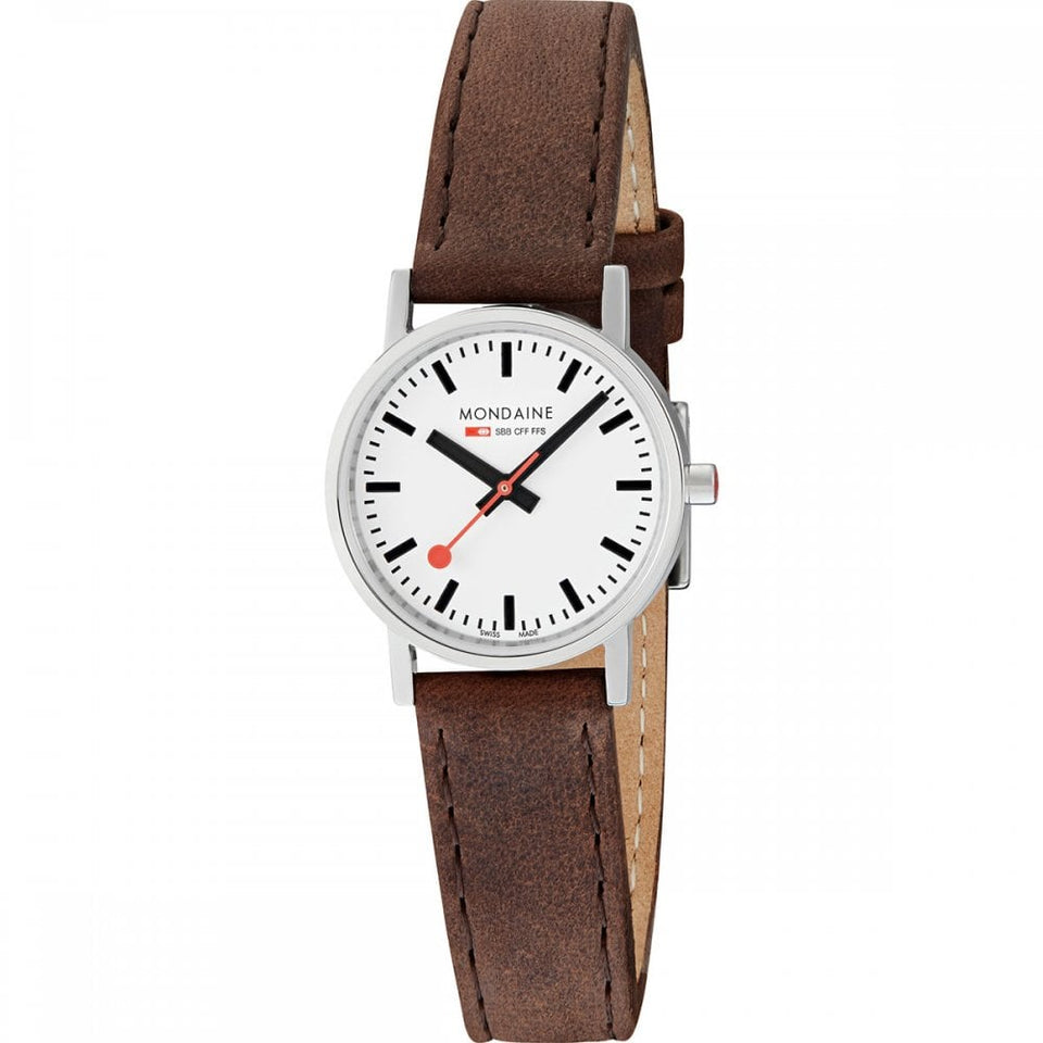 Mondaine Ladies Classic 30mm Brown Strap Watch