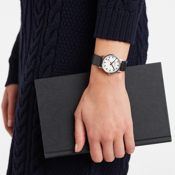 Mondaine Ladies Classic 30mm Vegan Grape Leather Watch