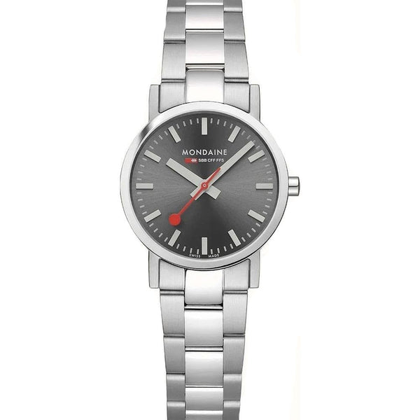 Mondaine Ladies Classic Black Dial 30mm Bracelet Watch