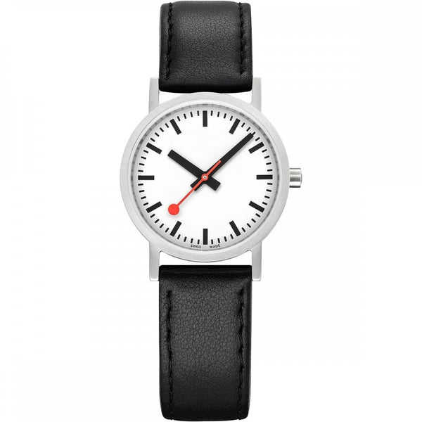 Mondaine Ladies Classic Pure 30mm Watch | Black Strap