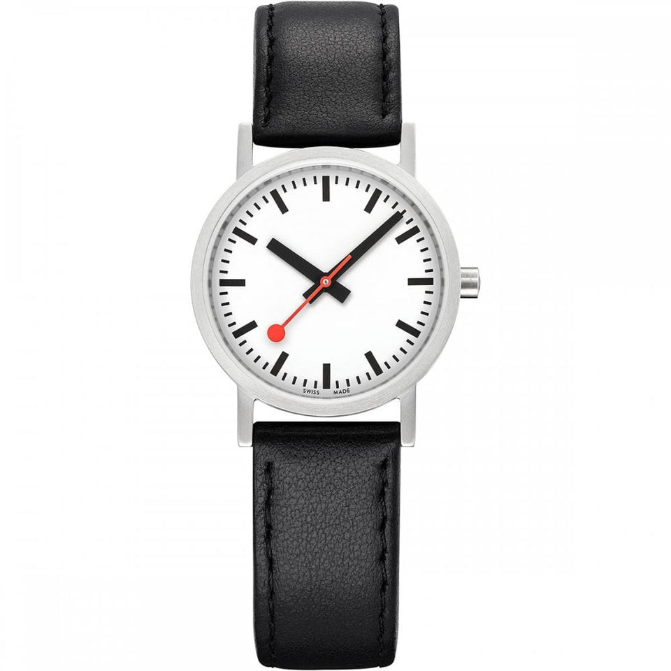 Mondaine Ladies Classic Pure 30mm Watch | Black Strap