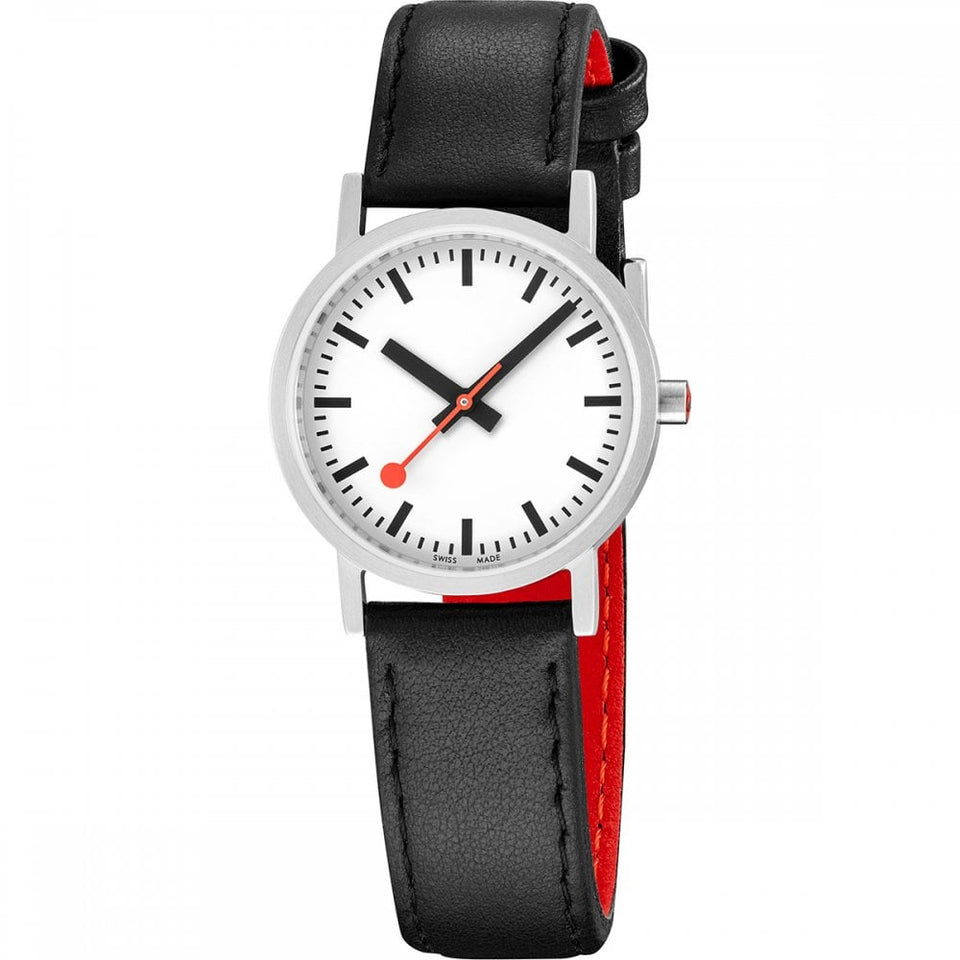 Mondaine Ladies Classic Pure 30mm Watch | Black Strap