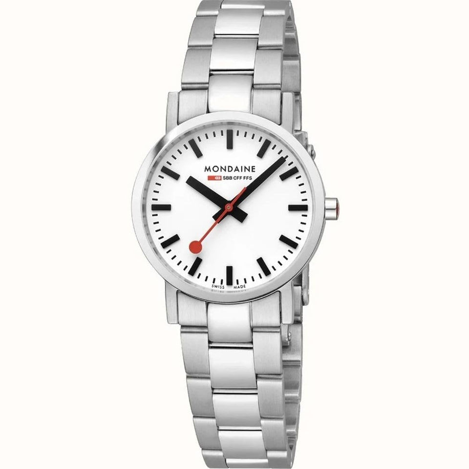 Mondaine Ladies Classic White Dial 30mm Watch
