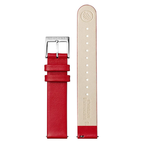 Mondaine Ladies Doppio 33mm Red Vegan Grape Leather Watch