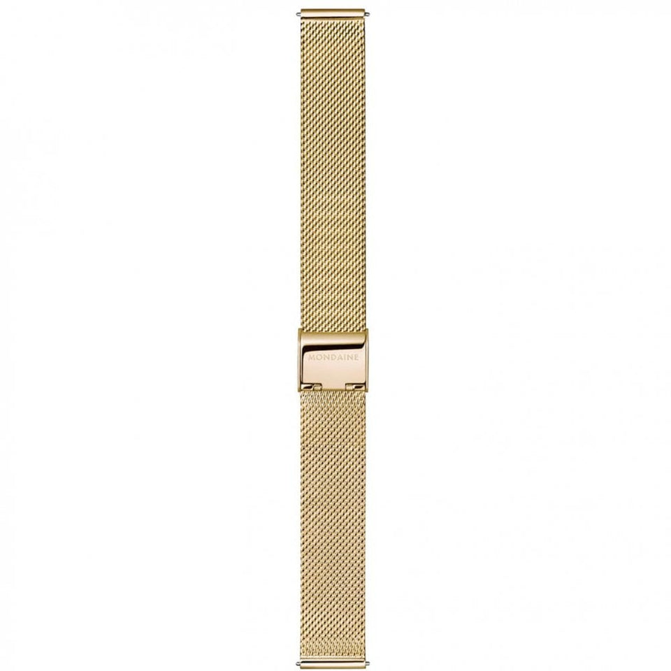 Mondaine Ladies Doppio IP Gold Polished Mesh Bracelet Watch