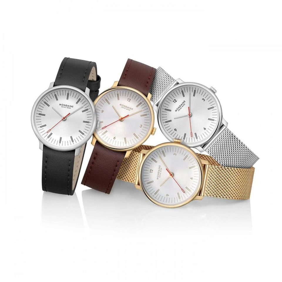 Mondaine Ladies Doppio IP Gold Polished Mesh Bracelet Watch