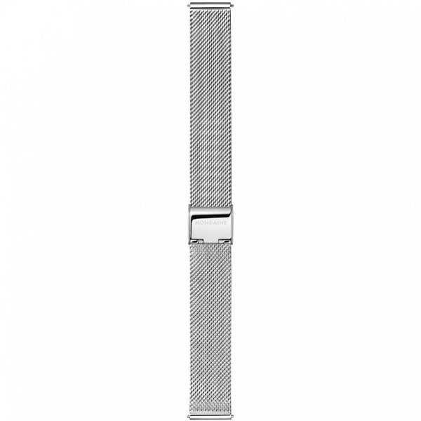 Mondaine Ladies Doppio White Dial Mesh Bracelet Watch