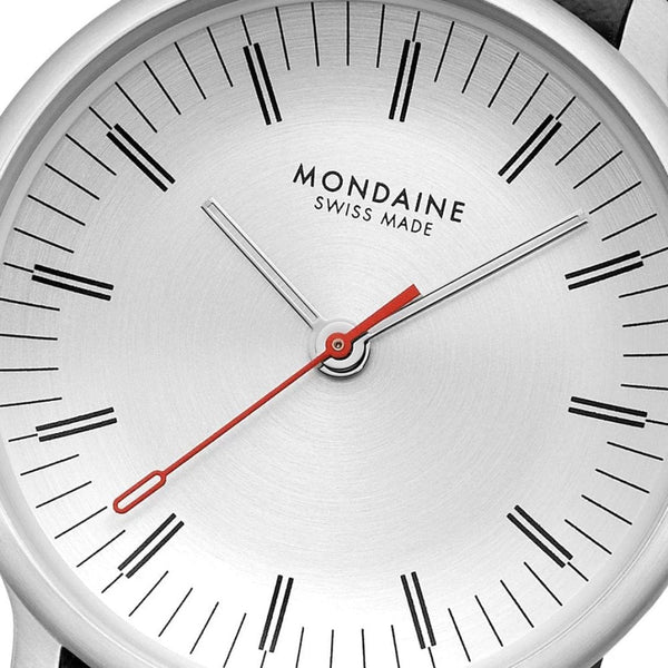 Mondaine Ladies Doppio White Dial Vegan Leather Strap Watch