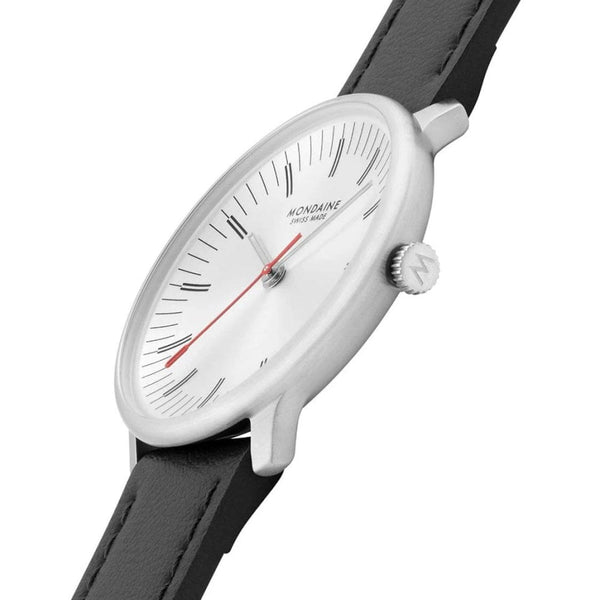 Mondaine Ladies Doppio White Dial Vegan Leather Strap Watch