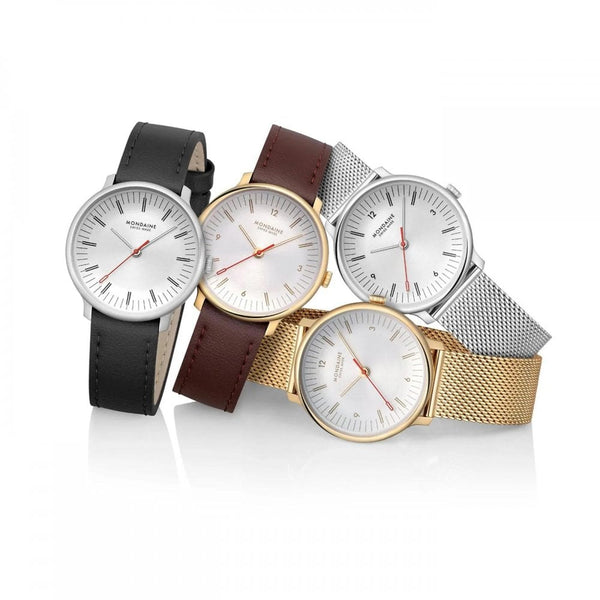 Mondaine Ladies Doppio White Dial Vegan Leather Strap Watch