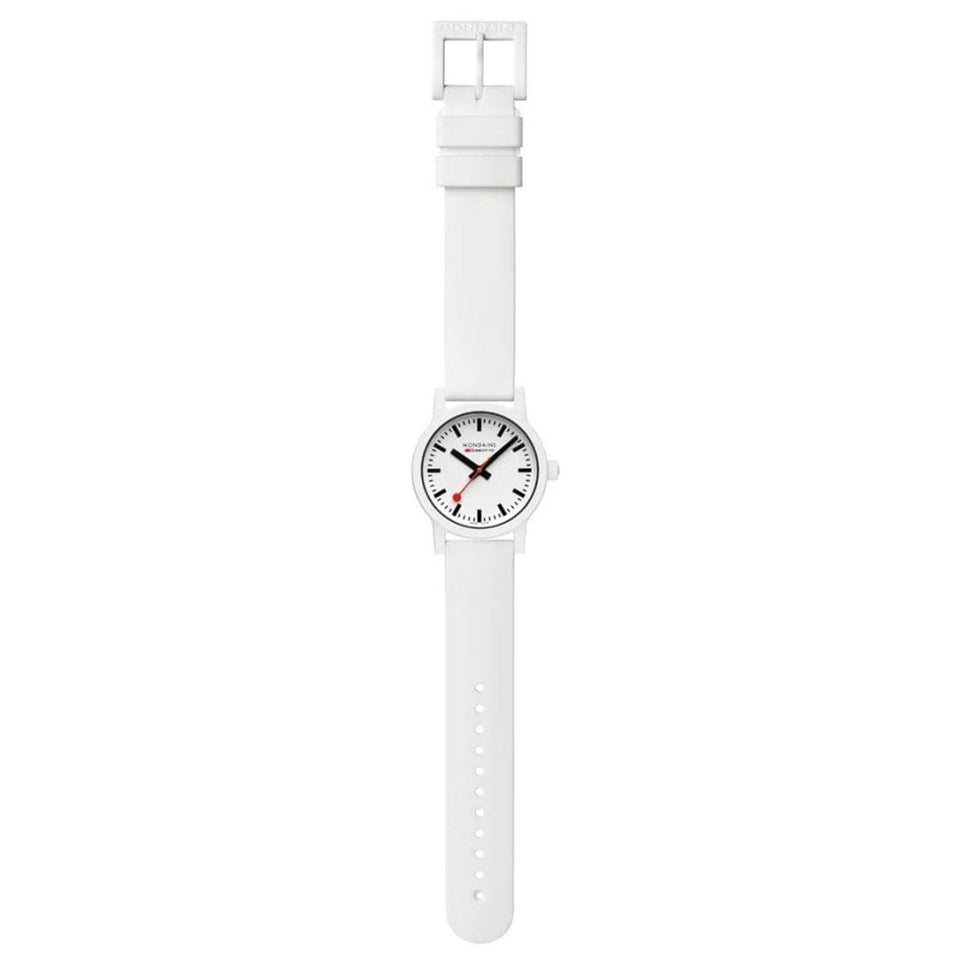 Mondaine Ladies Essence 32mm White Silicone Strap Watch