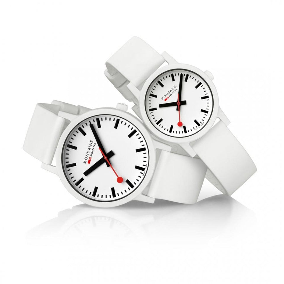 Mondaine Ladies Essence 32mm White Silicone Strap Watch