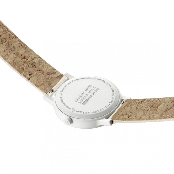 Mondaine Ladies Essence Solar 41mm White Textile Strap Watch