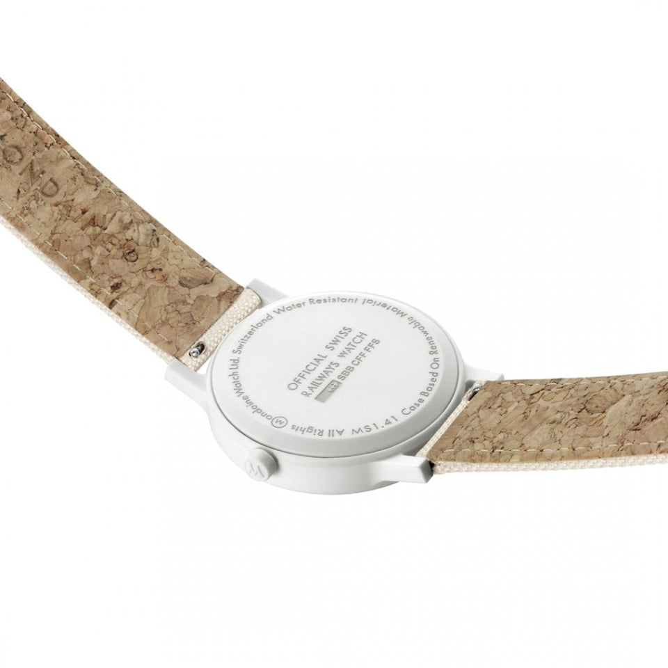 Mondaine Ladies Essence Solar 41mm White Textile Strap Watch