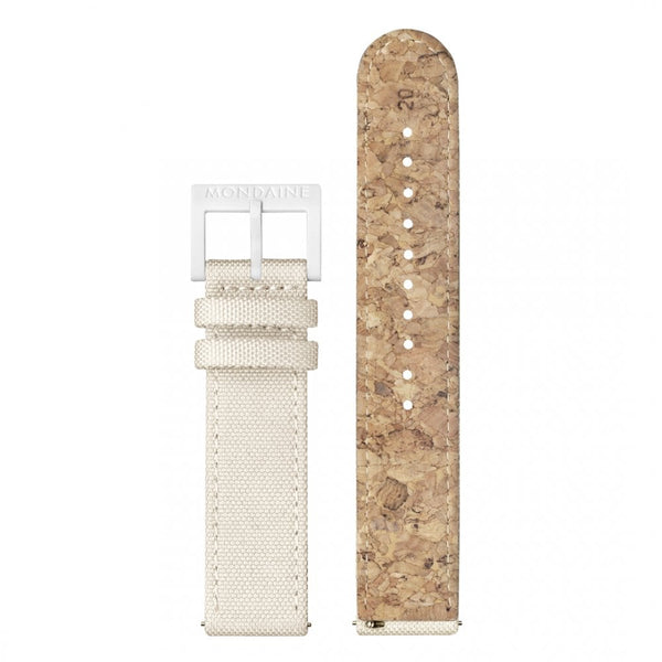 Mondaine Ladies Essence Solar 41mm White Textile Strap Watch