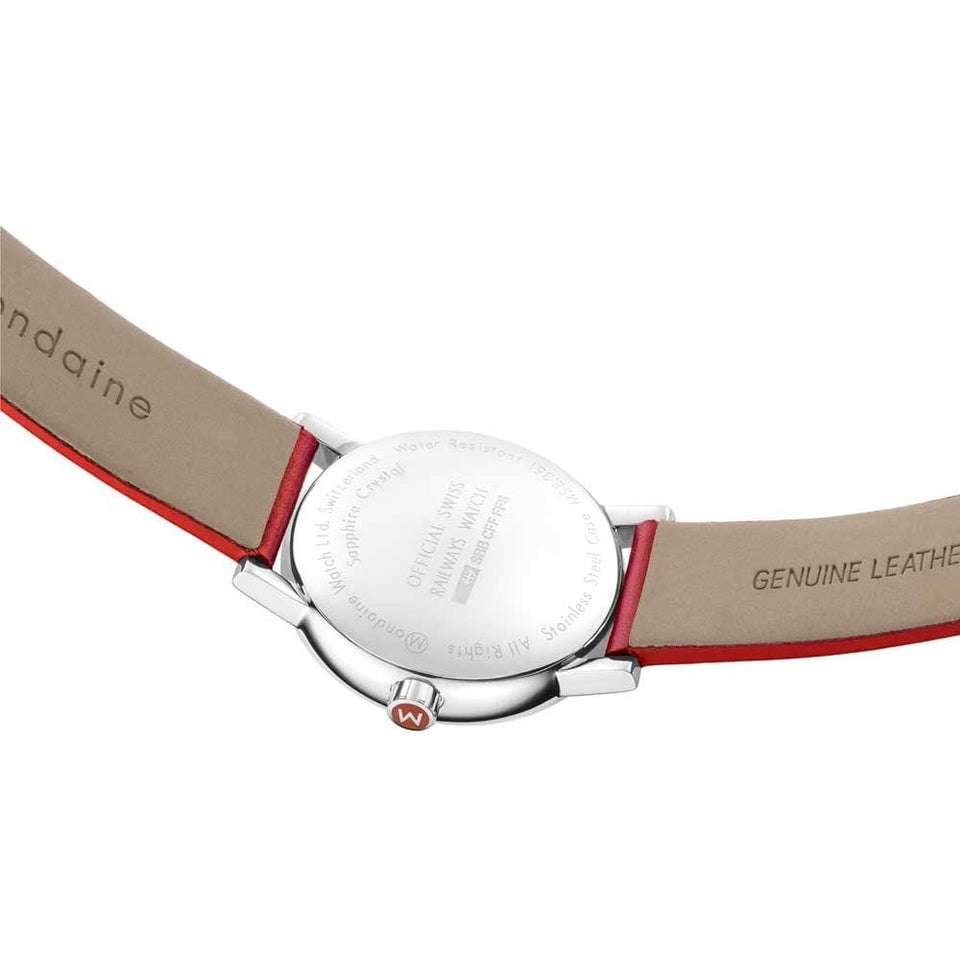 Mondaine Ladies Evo2 35mm Red Strap Watch