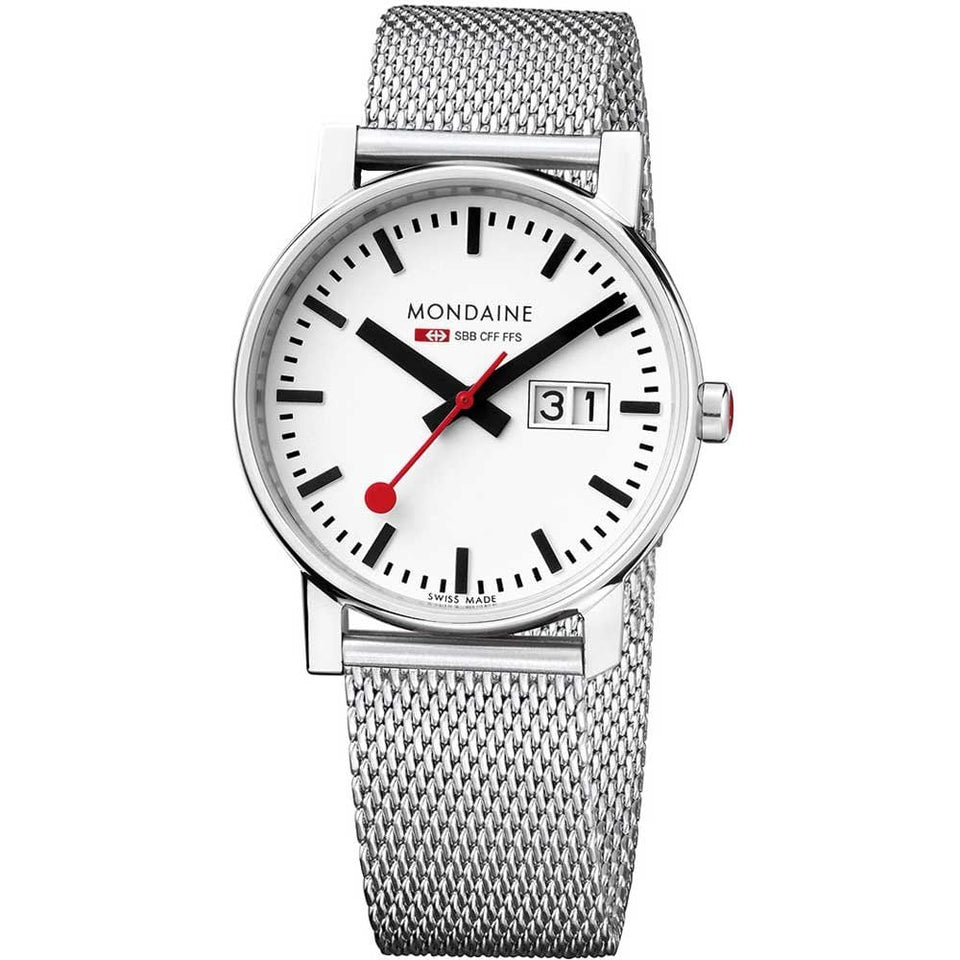 Mondaine Ladies Evo2 Big Date 30mm Watch | Mesh