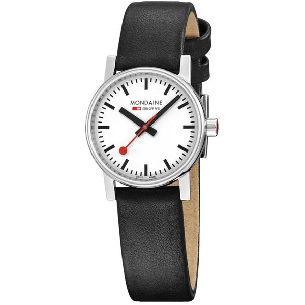 Mondaine Ladies EVO2 Black Vegan Grape Leather Watch
