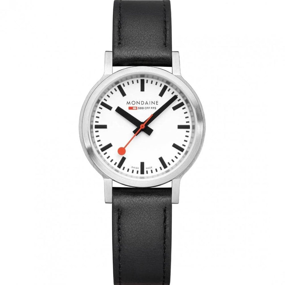 Mondaine Ladies Stop2Go 34mm Vegan Leather Strap Watch