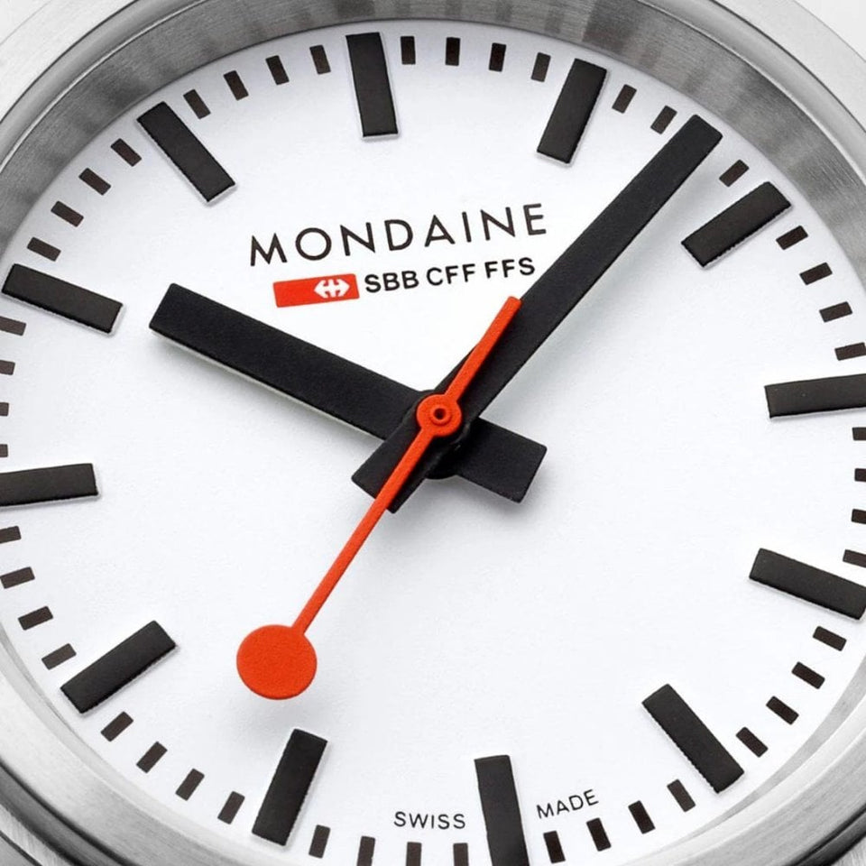 Mondaine Ladies Stop2Go 34mm Vegan Leather Strap Watch