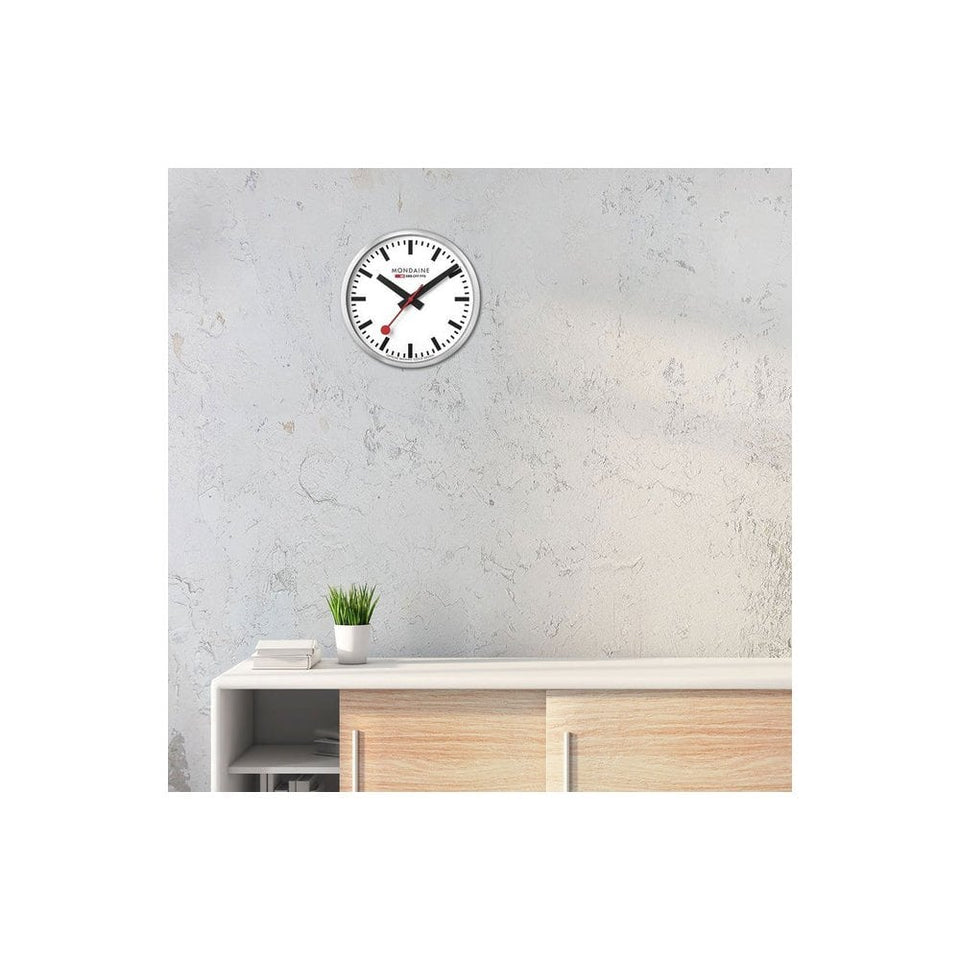 Mondaine Large 40cm Aluminium Brushed Wall Clock