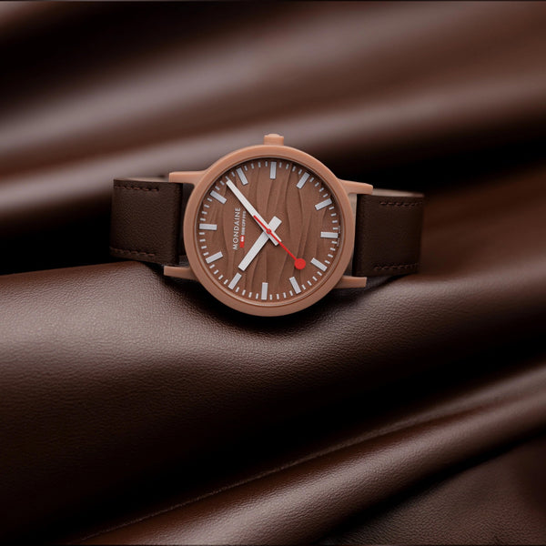 Mondaine Limited Edition Essence Mocha Brown Vegan Leather Watch (XXX/300)